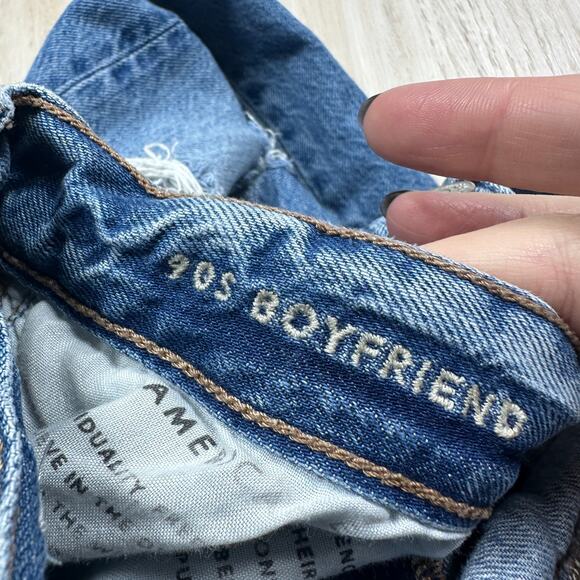 American Eagle 90s Boyfriend Distressed Ripped Casual Everyday Denim Jeans 2 - Picture 10 of 15
